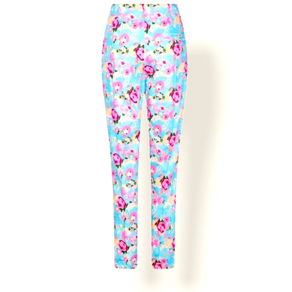 Collectif Vintage Bonnie Peony Floral Trousers 14